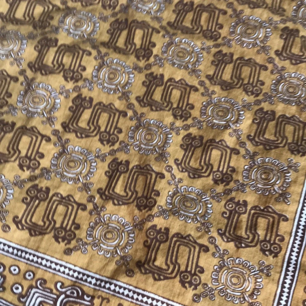 Elegant Brown and Blue‎ Patterned Scarf